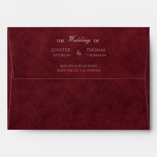 Enveloppe Mariage élégant gothique Halloween rouge foncé