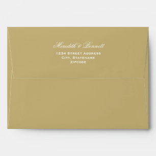 Enveloppe Mariage Élégant Lumière Or Antique et Blanc