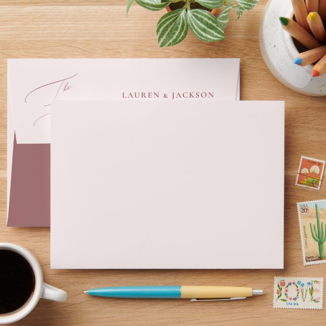 Enveloppe Mariage Élégant Luxe Calligraphie ArtsApp (Desk)
