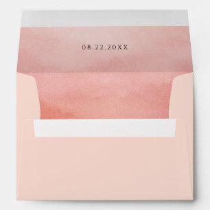 Enveloppe Mariage Élégant Moderne Corail Côté Mer