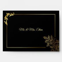 Mariage élégant noir et or