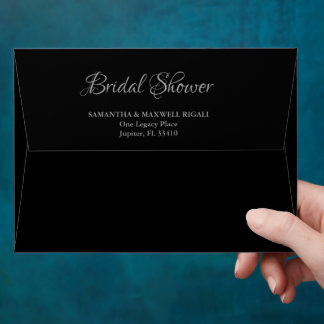 Enveloppe Mariage élégant noir luxe