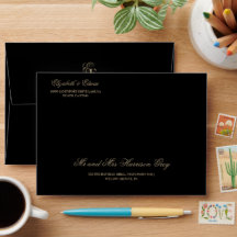 Mariage Élégant Noir Or Moderne