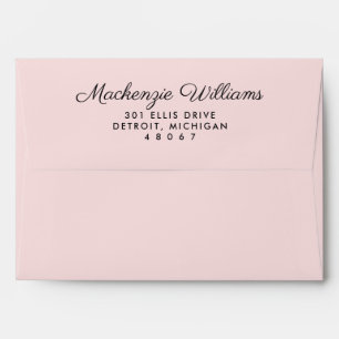 Enveloppe Mariage élégant rose avec rayure noire