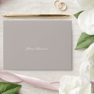 Enveloppe Mariage élégant simple Taupe
