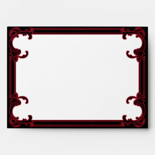 Enveloppe Mariage élégante Red Gothic Frame