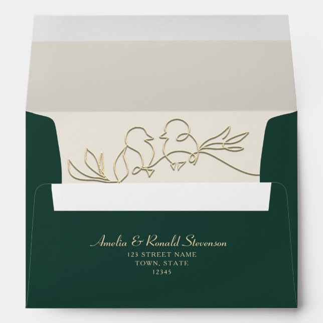 Enveloppe Mariage Emerald Green (Dos (Bas))