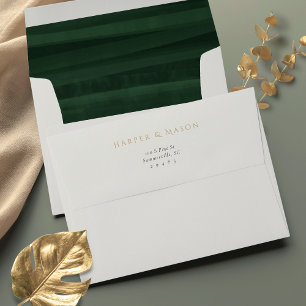 Enveloppe Mariage Emerald Green Watercolor