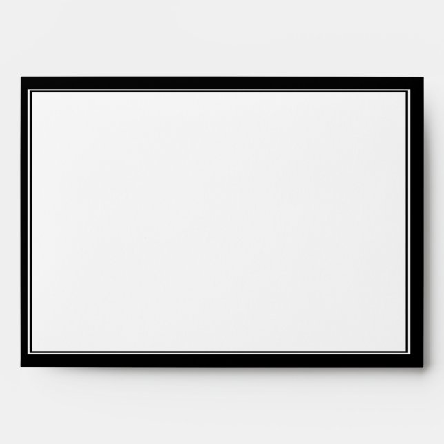 Enveloppe Mariage en bande blanche noire Art déco (Devant)