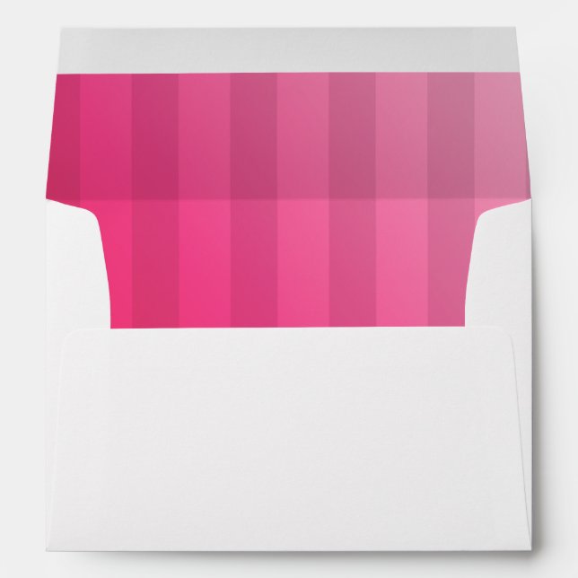 Enveloppe Mariage en bandes roses (Dos (Bas))