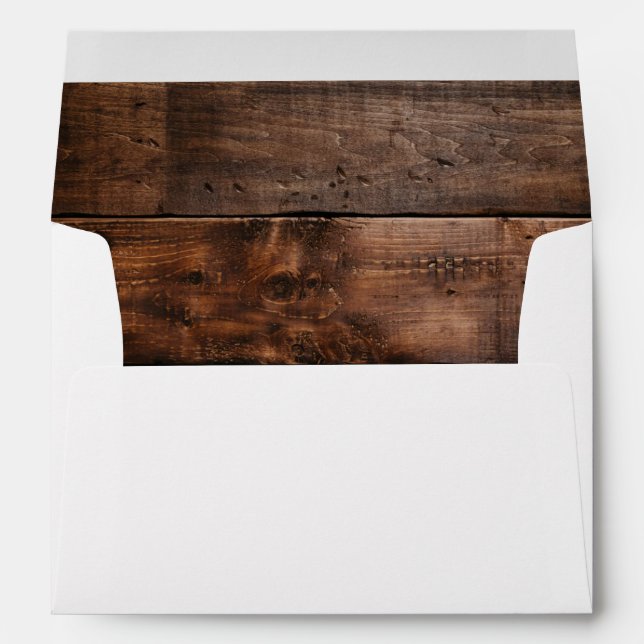 Enveloppe Mariage en bois de pays de brun occidental (Dos (Bas))
