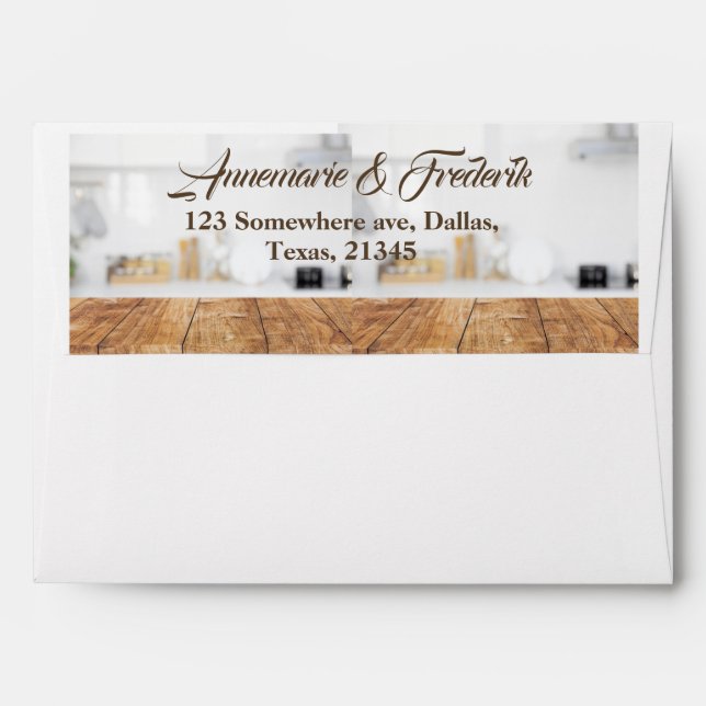 Enveloppe Mariage en bois rustique (Dos (Haut rabat))