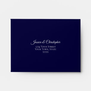 Enveloppe Mariage en dentelle bleu et argent de la marine él