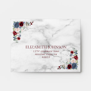 Enveloppe Mariage en marbre bleu roux roux Dusty RSVP