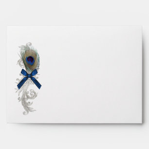 Enveloppe Mariage en plumes Damas et Peacock
