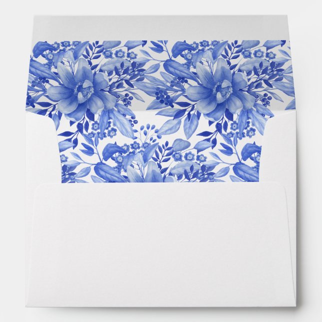 Enveloppe Mariage en porcelaine bleue et blanche (Dos (Bas))