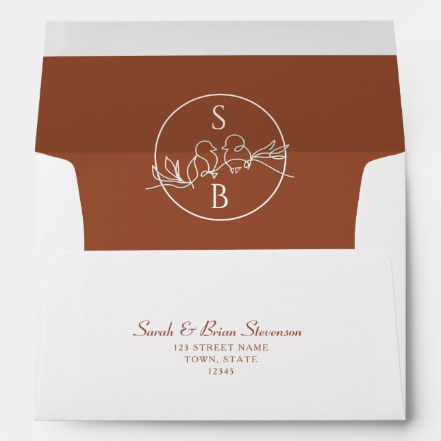 Enveloppe Mariage en terre cuite (Dos (Bas))