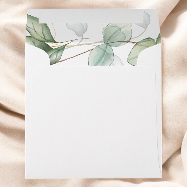 Enveloppe Mariage Eucalyptus Vert Succulent (Créateur téléchargé)