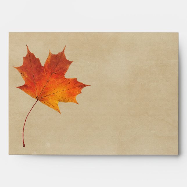 Enveloppe Mariage Feuille d'Orange d'automne (Devant)