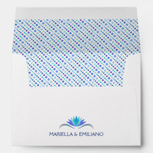 Enveloppe Mariage Fiesta Blue Dots