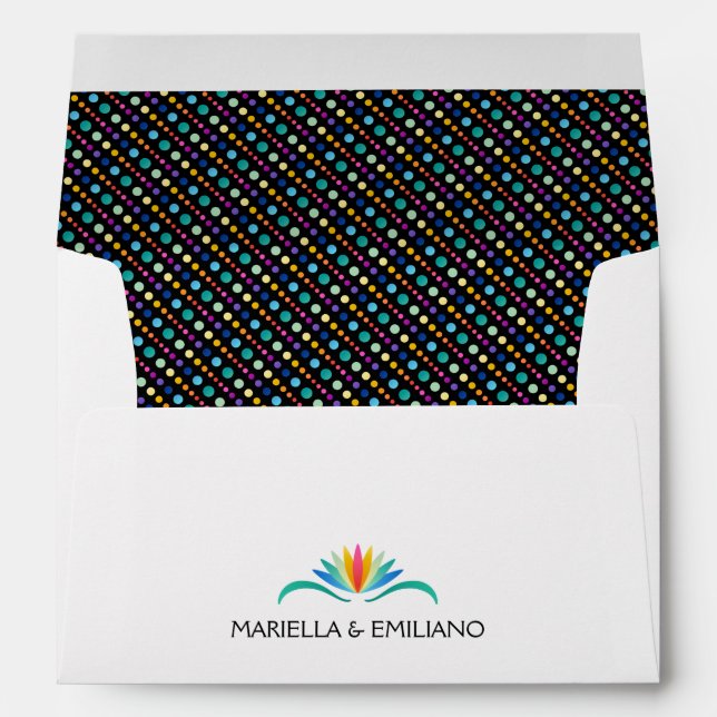 Enveloppe Mariage Fiesta Dots (Dos (Bas))