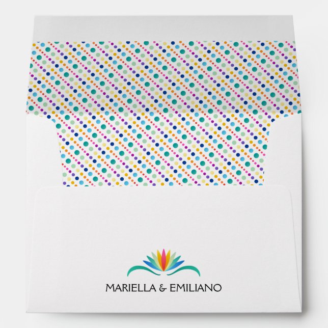 Enveloppe Mariage Fiesta Dots (Dos (Bas))