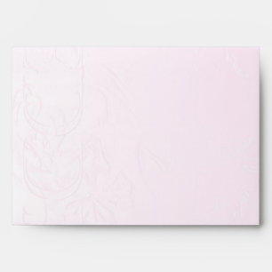 Enveloppe Mariage filetée en soie rose Damas