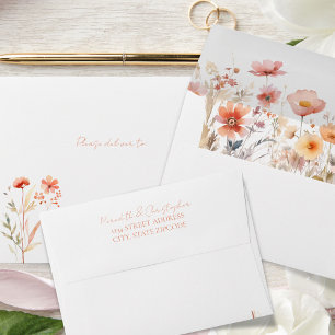 Enveloppe Mariage fleur sauvage Boho