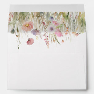 Enveloppe Mariage Fleur sauvage de luxe Dusty Pink