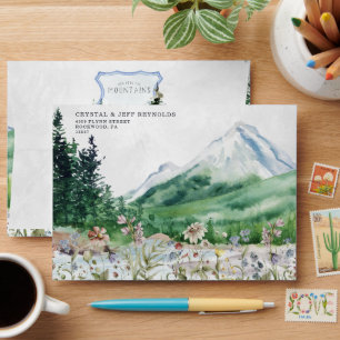 Enveloppe Mariage Fleur Sauvage de Montagne Rustique