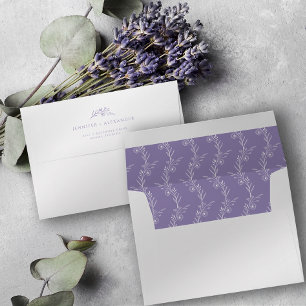 Enveloppe Mariage Fleur sauvage Lavender