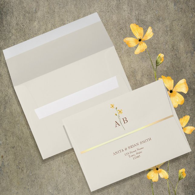 Enveloppe Mariage Fleur sauvage neutre (Créateur téléchargé)