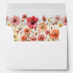 Enveloppe Mariage Fleur sauvage Retro Pastel Pink Boho