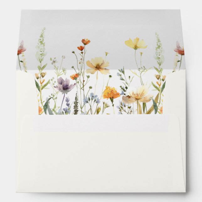 Enveloppe Mariage Fleur sauvage rustique (Dos (Bas))