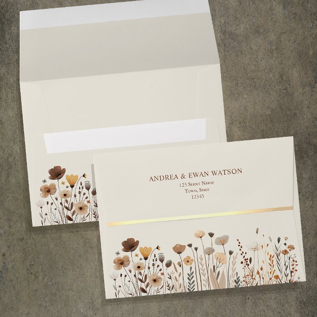 Enveloppe Mariage Fleur sauvage Rustique Boho (Créateur téléchargé)