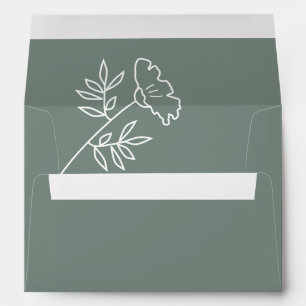 Enveloppe Mariage Fleur sauvage Sage Green