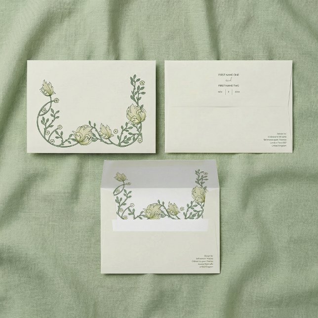 Enveloppe Mariage Fleural Doux (Soft Floral Wedding Envelope)
