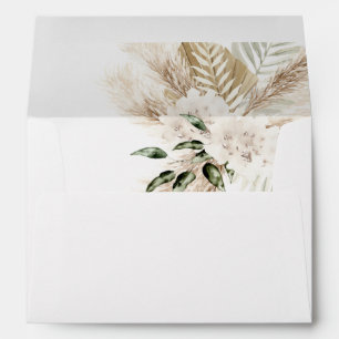 enveloppe mariage fleurie boho pampas