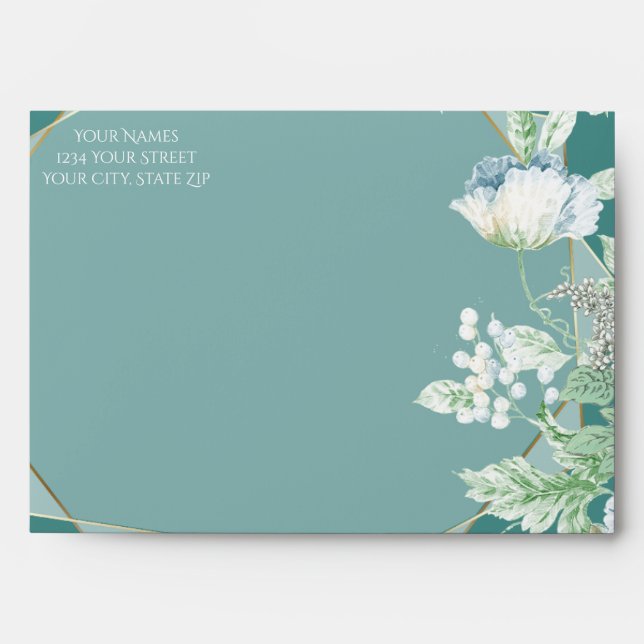 Enveloppe mariage | Fleurs sauvages et baies (Devant)