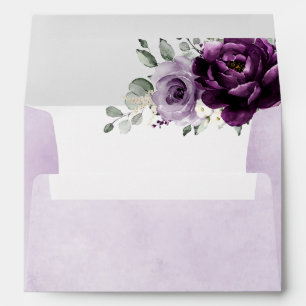 Enveloppe Mariage floral blanc blanc blanc blanc de prune d'
