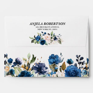 Enveloppe Mariage floral bleu bleu bleu rose rose de la mari