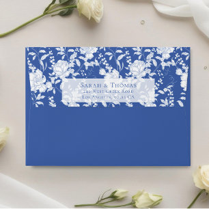 Enveloppe Mariage Floral Bleu Chinoiserie Toile de Jouy Fran