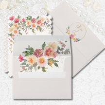 Enveloppe Mariage Floral Blush au champagne de pri
