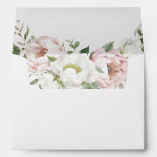 Enveloppe Mariage Floral Blush Pink White Peony