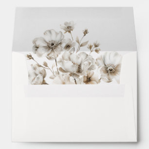 Enveloppe Mariage Floral Crème Bohème Rustique