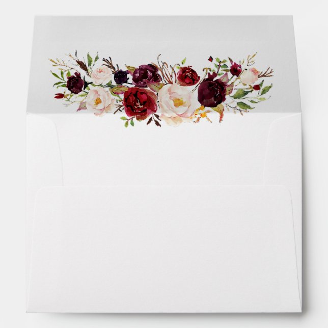 Enveloppe Mariage floral de Bourgogne (Dos (Bas))