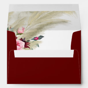 Enveloppe Mariage floral de Bourgogne d'herbe des pampas