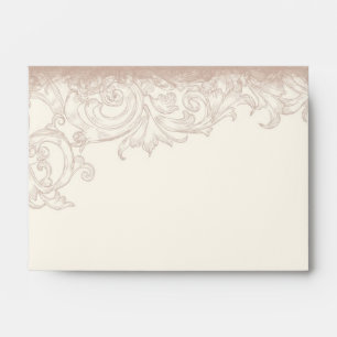 Enveloppe Mariage floral de remous de rose antique de