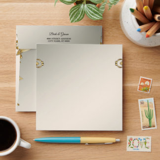 Enveloppe Mariage Floral Doré