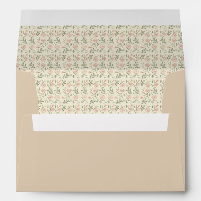 Enveloppe Mariage floral douce (Dos (Bas))